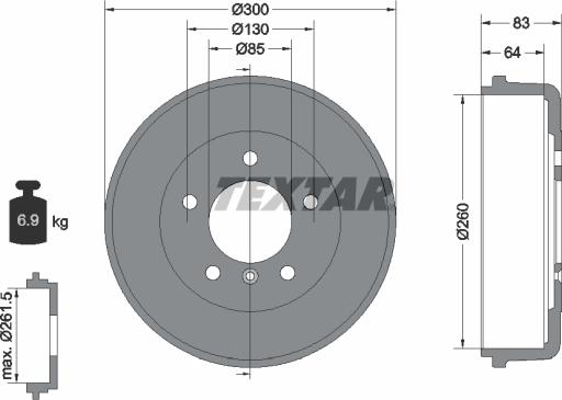 Textar 94002600 - Tambour de frein cwaw.fr