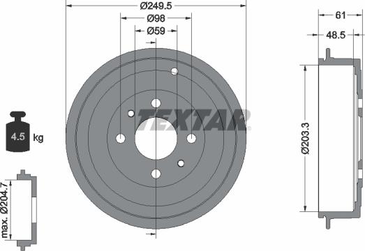 Textar 94019900 - Tambour de frein cwaw.fr