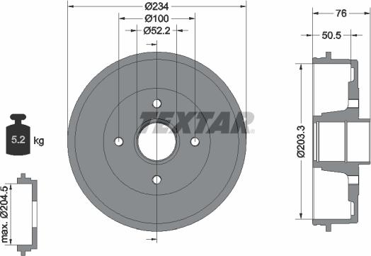 Textar 94019700 - Tambour de frein cwaw.fr