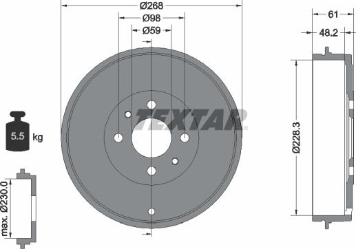 Textar 94014000 - Tambour de frein cwaw.fr