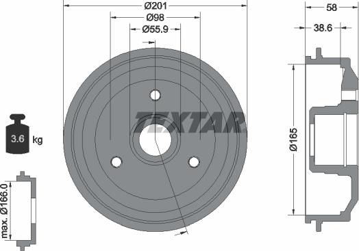 Textar 94014100 - Tambour de frein cwaw.fr