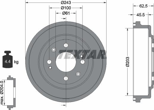 Textar 94017600 - Tambour de frein cwaw.fr