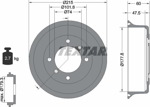 Textar 94017100 - Tambour de frein cwaw.fr