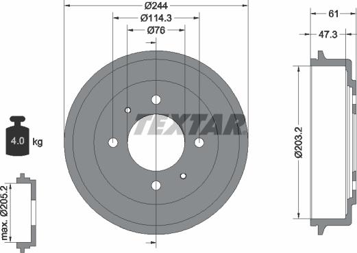 Textar 94034900 - Tambour de frein cwaw.fr