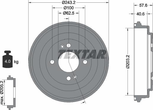 Textar 94035900 - Tambour de frein cwaw.fr