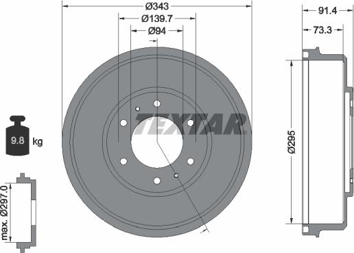 Textar 94035300 - Tambour de frein cwaw.fr