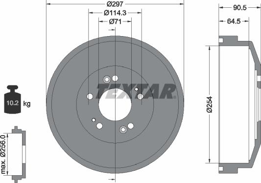 Textar 94030500 - Tambour de frein cwaw.fr