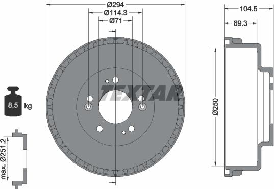 Textar 94031600 - Tambour de frein cwaw.fr