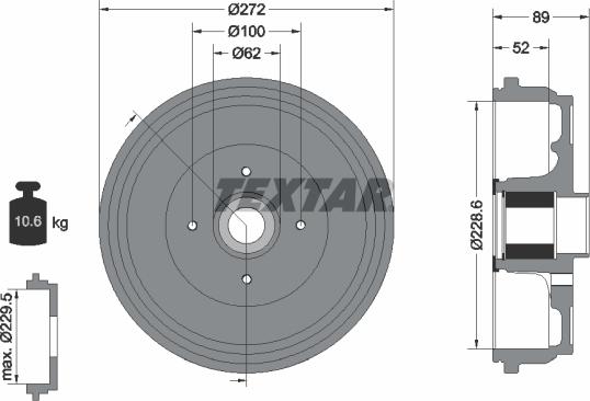 Textar 94038900 - Tambour de frein cwaw.fr