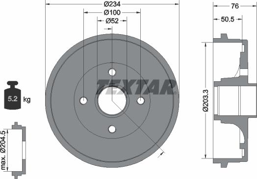 Textar 94033800 - Tambour de frein cwaw.fr