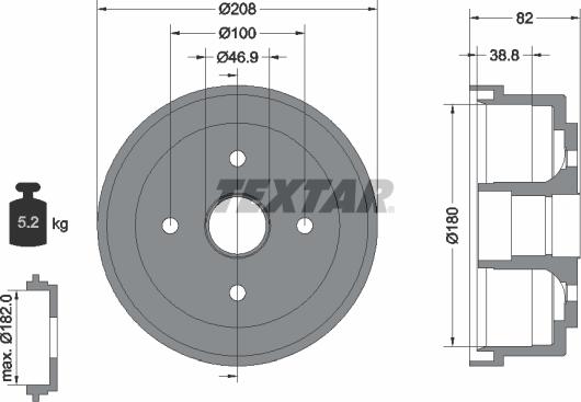 Textar 94032400 - Tambour de frein cwaw.fr