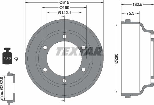 Textar 94024800 - Tambour de frein cwaw.fr