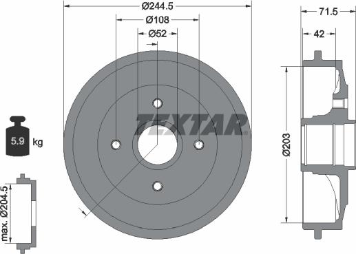 Textar 94026600 - Tambour de frein cwaw.fr