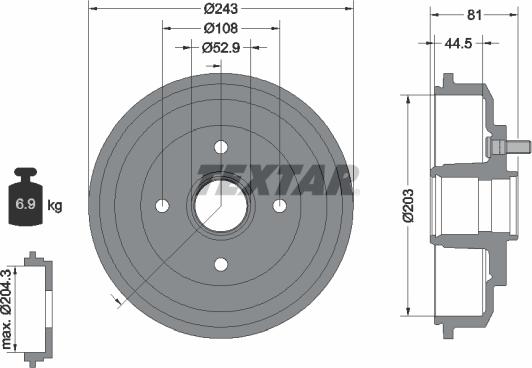 Textar 94026700 - Tambour de frein cwaw.fr