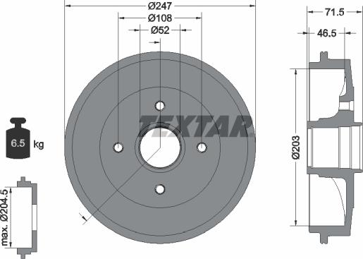 Textar 94028200 - Tambour de frein cwaw.fr