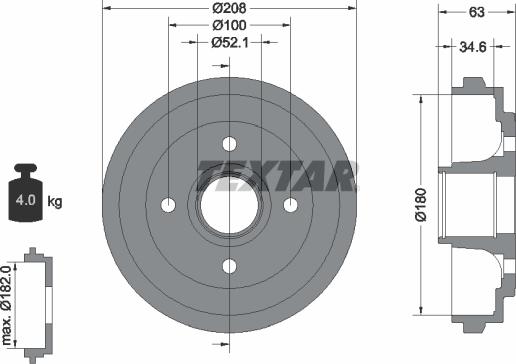 Textar 94023900 - Tambour de frein cwaw.fr