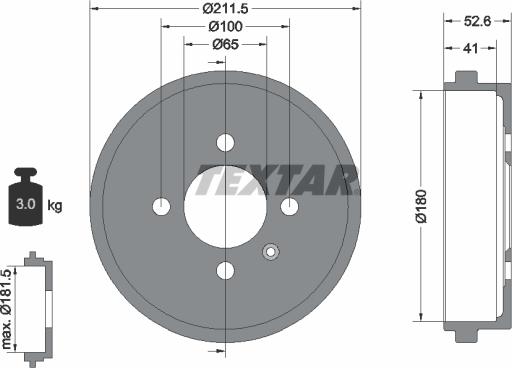 Textar 94022700 - Tambour de frein cwaw.fr