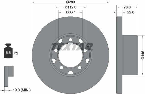 Textar 93054600 - Disque de frein cwaw.fr