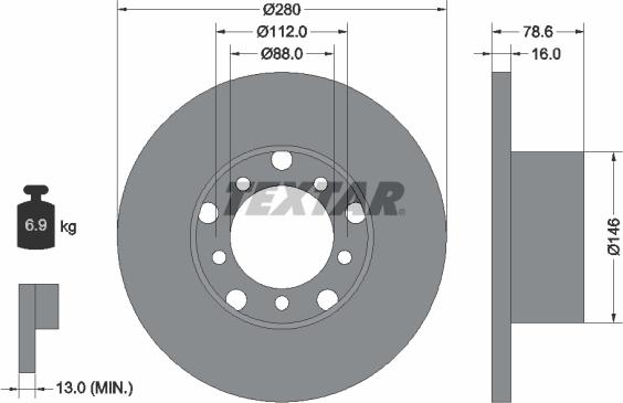 Textar 93012400 - Disque de frein cwaw.fr