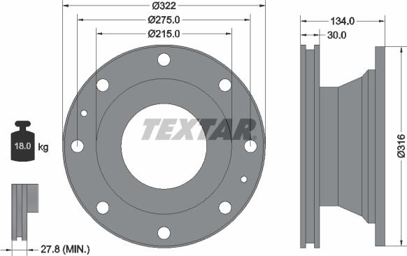 Textar 93084900 - Disque de frein cwaw.fr