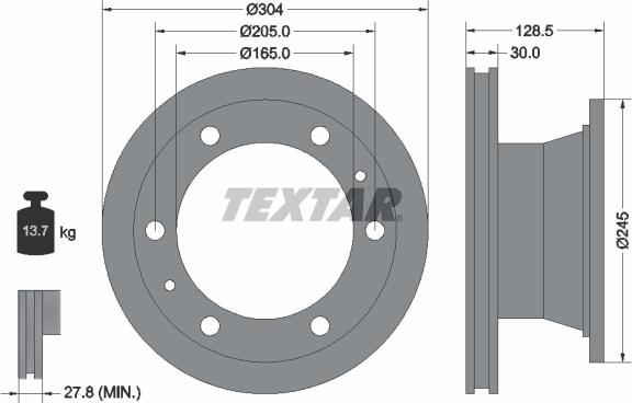 Textar 93084800 - Disque de frein cwaw.fr