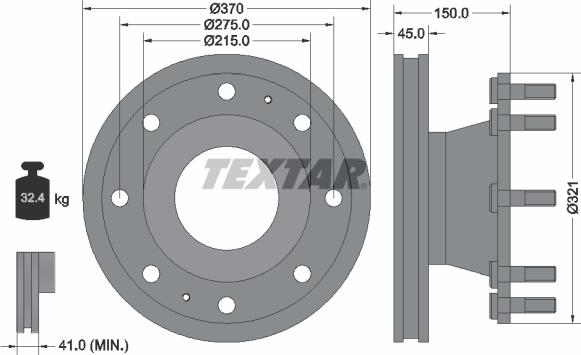 Textar 93085000 - Disque de frein cwaw.fr