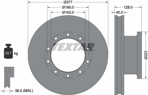 Textar 93086900 - Disque de frein cwaw.fr