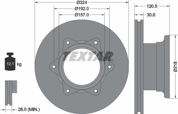 Textar 93087700 - Disque de frein cwaw.fr