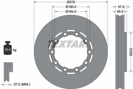 Textar 93193400 - Disque de frein cwaw.fr