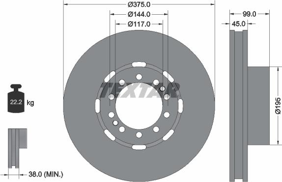 Textar 93192400 - Disque de frein cwaw.fr