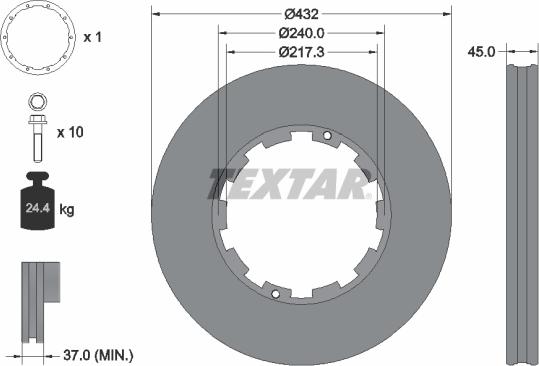 Textar 93145600 - Disque de frein cwaw.fr