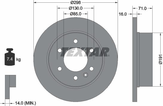 Textar 93143300 - Disque de frein cwaw.fr