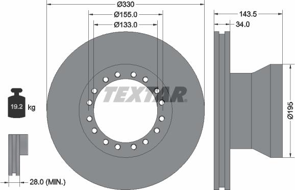 Textar 93142500 - Disque de frein cwaw.fr