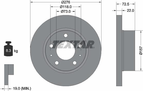 Textar 93104600 - Disque de frein cwaw.fr