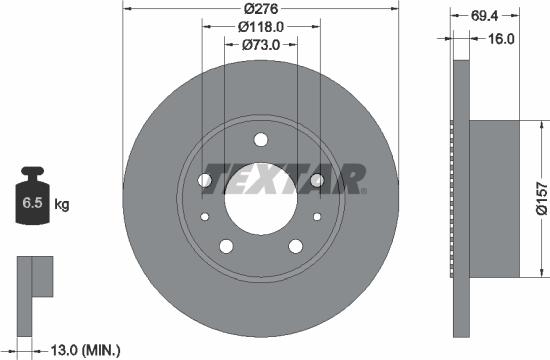 Textar 93104800 - Disque de frein cwaw.fr