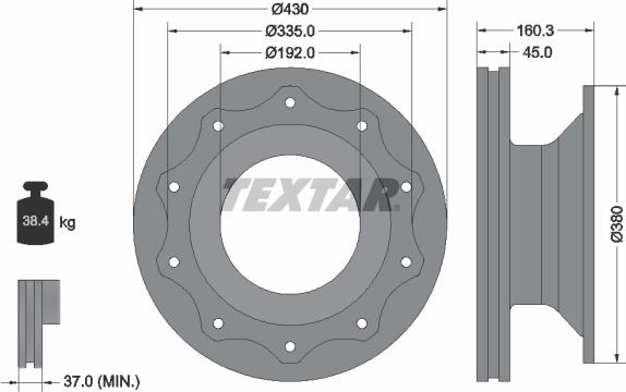 Textar 93101900 - Disque de frein cwaw.fr