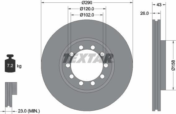 Textar 93117500 - Disque de frein cwaw.fr