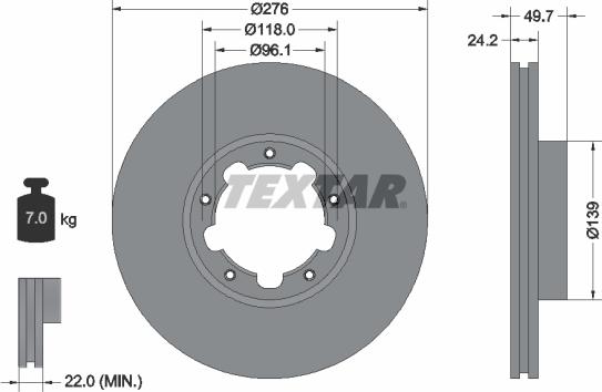 Textar 93185300 - Disque de frein cwaw.fr