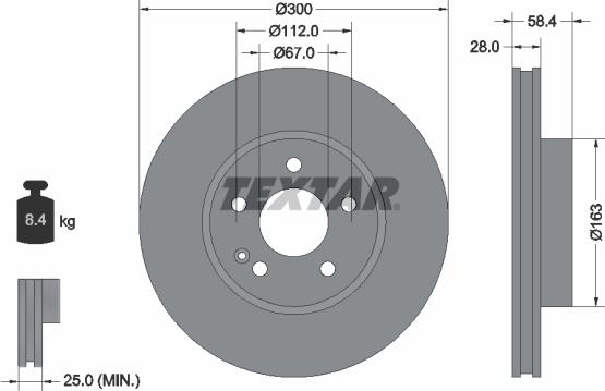 Textar 93123400 - Disque de frein cwaw.fr