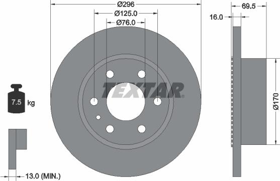 Textar 93177500 - Disque de frein cwaw.fr