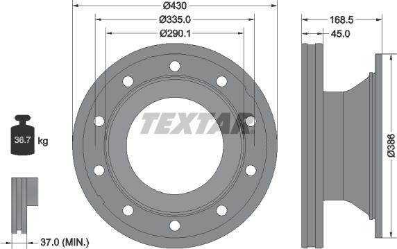 Textar 93296100 - Disque de frein cwaw.fr