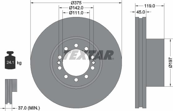 Textar 93222700 - Disque de frein cwaw.fr