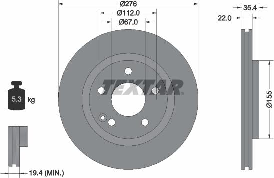 Textar 92099600 - Disque de frein cwaw.fr