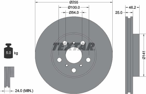 Textar 92094400 - Disque de frein cwaw.fr