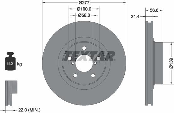 Textar 92094600 - Disque de frein cwaw.fr