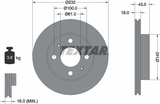 Textar 92090900 - Disque de frein cwaw.fr