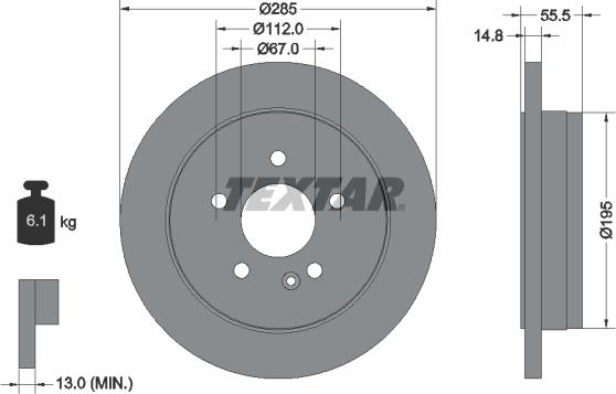 Textar 92090000 - Disque de frein cwaw.fr