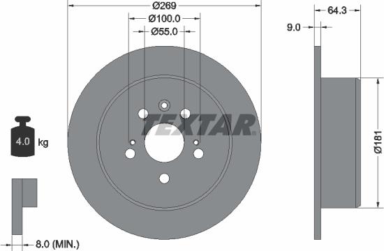 Textar 92090700 - Disque de frein cwaw.fr