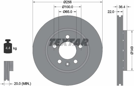 Textar 92098605 - Disque de frein cwaw.fr