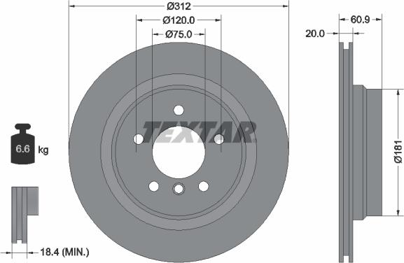 Textar 92098705 - Disque de frein cwaw.fr